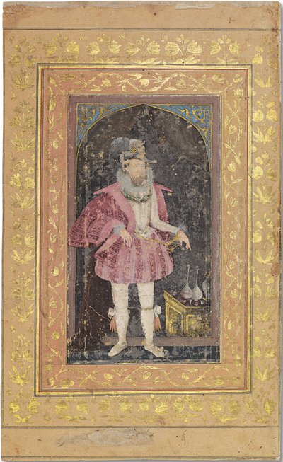 Un raro ritratto moghul di Giacomo I, c.1615-18 da Bichitr Bichitr