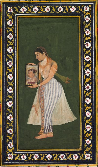 Nur Jahan, con un ritratto dell