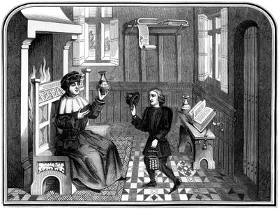 Dentro la casa del medico, XV secolo, 1849 da Bisson and Cottard