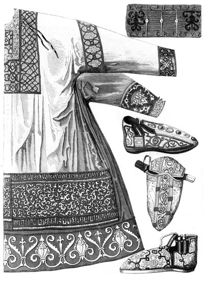 Abiti reali di Carlo Magno 742-814, XV secolo 1849 da Bisson and Cottard