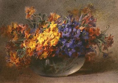 Fiori primaverili in una ciotola di vetro da Blanche Odin