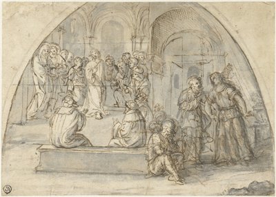 Cristo dodicenne nel Tempio e la Liberazione di Pietro da Boccaccio Boccaccino (attributed to)