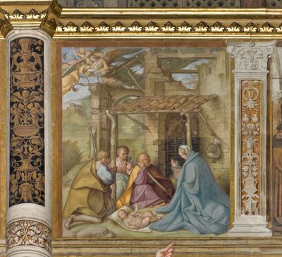 Navata Centrale, Quarta Campata Nord, Adorazione dei Pastori, Boccaccio Boccaccino 1516-17 da Boccaccio Boccaccino