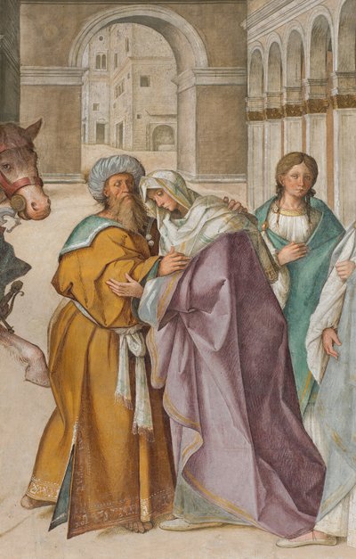 Navata centrale, prima campata nord, Incontro di San Gioacchino e Sant