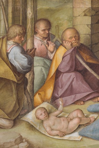 Navata Centrale, Quarta Campata Nord, Adorazione dei Pastori, Boccaccio Boccaccino 1516-17, (dettaglio) da Boccaccio Boccaccino