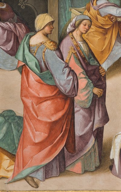Navata centrale, seconda campata nord, Nascita della Vergine (dettaglio) da Boccaccio Boccaccino