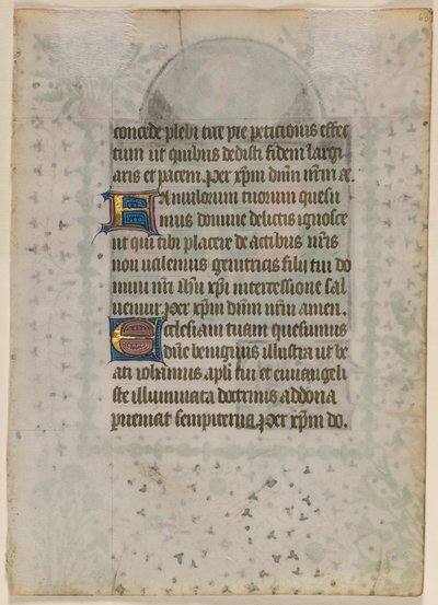 Foglio da un Libro delle Ore: Testo verso da Boethius Illuminator
