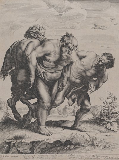 Il Sileno ubriaco, sostenuto da un satiro e un fauno, 1625-59 da Boetius Adams Bolswert