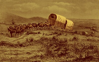 Far West - carovana di muli verso ovest da Bohuslav Kroupa