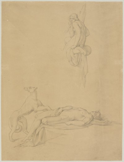 Studi di nudo per "Narciso ed Eco" di Ovidio da Bonaventura Genelli