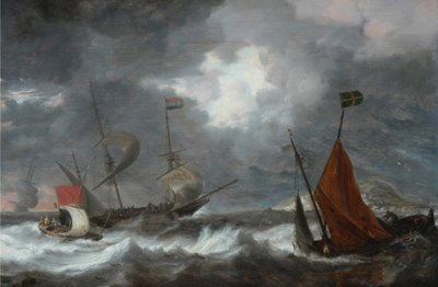 Tempesta marina con navi a vela da Bonaventura Peeters the Elder