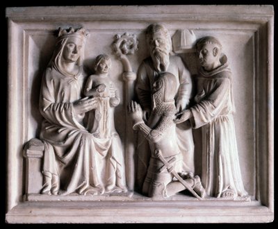 La Vergine presenta Gesù a tre persone (scultura) da Bonino da Campione