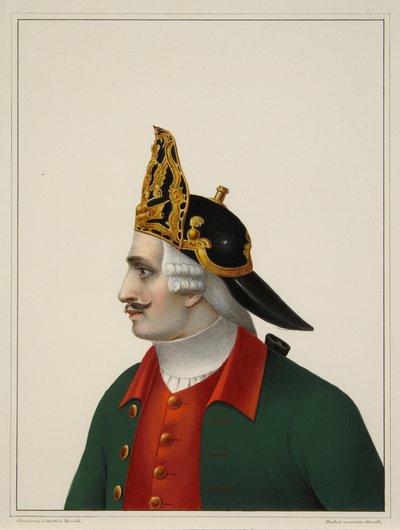 Berretto da granatiere nel 1742-1762, primi anni 1840 da Boris Artemyevich Chorikov
