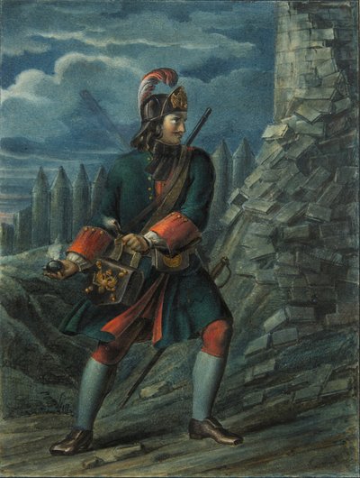 Granatiere del Reggimento Preobrazhensky nel 1712 da Boris Artemyevich Chorikov