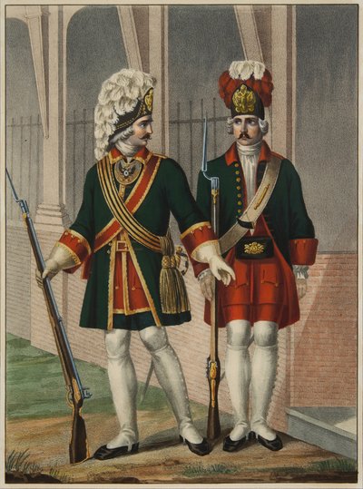 Granatieri del Reggimento Preobrazhensky nel 1732-1738, primi anni 1840 da Boris Artemyevich Chorikov