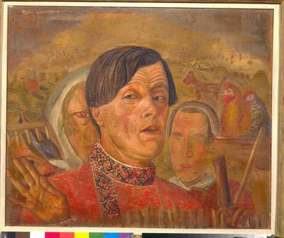 Autoritratto con il gallo e la gallina da Boris Dmitrievich Grigoriev