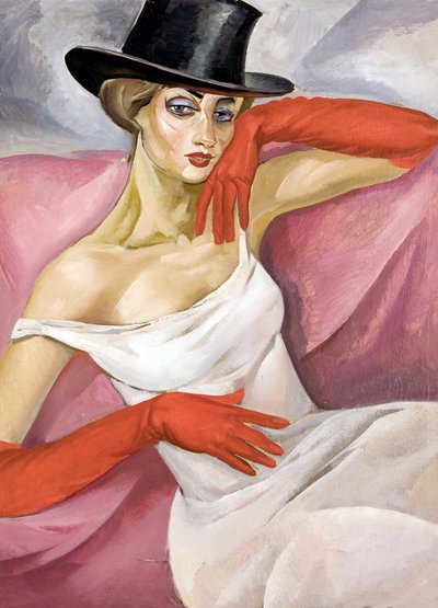 Donna con cappello a cilindro da Boris Dmitrievich Grigoriev