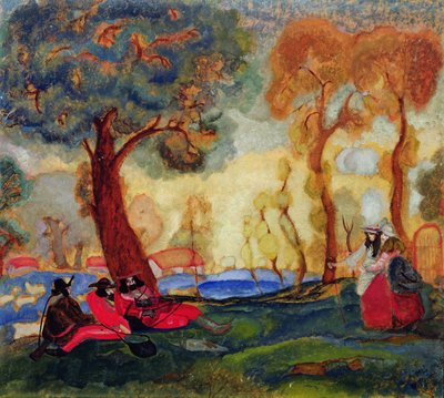 Comici Ebrei a Riposo, 1910s da Boris Dmitrievich Grigoriev