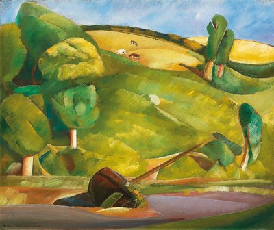 Barca a Vela in un Paesaggio Cubista, primi anni 1920 da Boris Dmitrievich Grigoriev