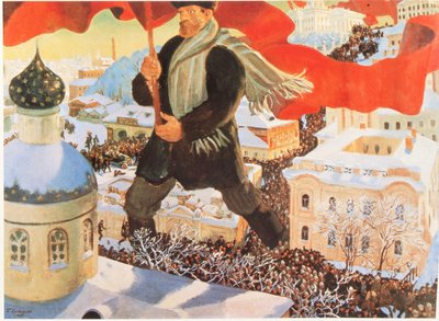 Bolscevico, dopo il dipinto di Boris Kustodiev, Russia (litografia) da Boris Mikhailovich Kustodiev