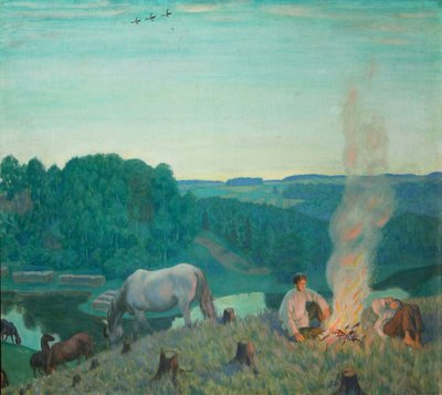 Falò da Boris Mikhailovich Kustodiev