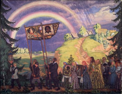 Processione di Pasqua, 1915 da Boris Mikhailovich Kustodiev