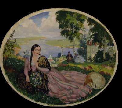 Ragazza sul Volga, 1915 da Boris Mikhailovich Kustodiev
