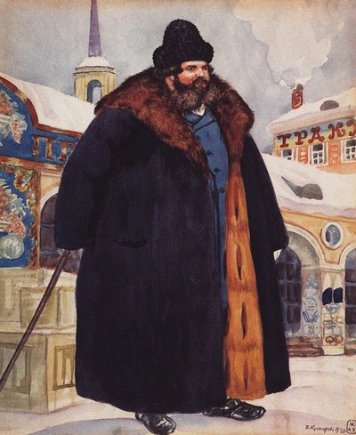 Mercante in pelliccia da Boris Mikhailovich Kustodiev