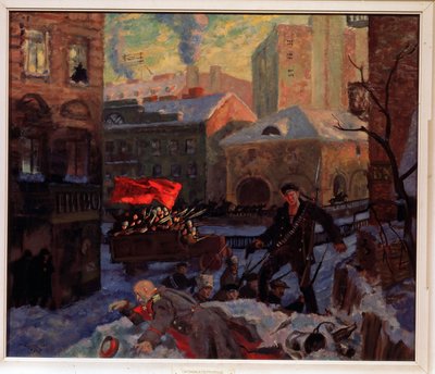 Ottobre 1917 a San Pietroburgo da Boris Mikhailovich Kustodiev