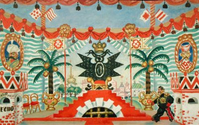 Palazzo, uno schizzo per il dramma di E. Zamyatin, La pulce, 1925-26 da Boris Mikhailovich Kustodiev