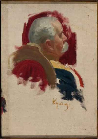 Ritratto di Peter Sabourov, diplomatico russo - Olio su tela di Boris Michaylovich Kustodiev da Boris Mikhailovich Kustodiev