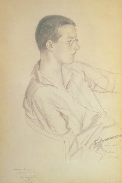 Ritratto di Dmitri Dmitrievich Shostakovich, 1923 da Boris Mikhailovich Kustodiev
