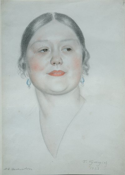 Ritratto di Maria Dmitrievna Shostakovich, 1923 da Boris Mikhailovich Kustodiev