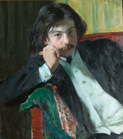 Ritratto del poeta Janko Lavrin da Boris Mikhailovich Kustodiev