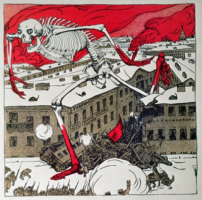 Manifesto emesso dai rivoluzionari a San Pietroburgo da Boris Mikhailovich Kustodiev