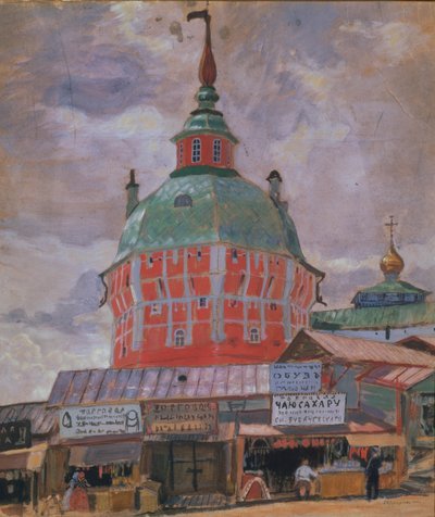 Torre Rossa nella Lavra della Trinità di San Sergio, 1912 da Boris Mikhailovich Kustodiev
