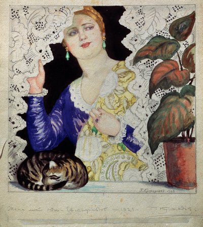 Una donna russa alla sua finestra da Boris Mikhailovich Kustodiev