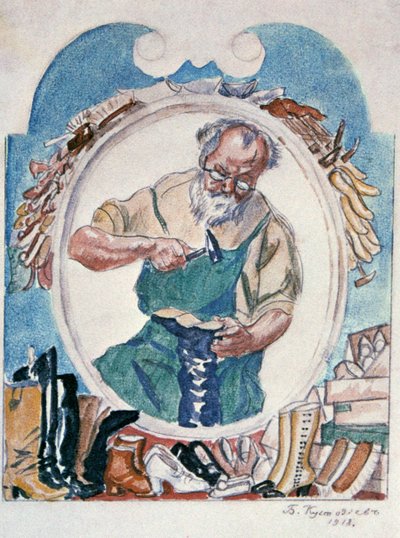 Il calzolaio da Boris Mikhailovich Kustodiev