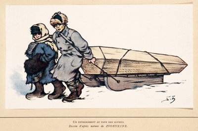 Un funerale in Russia, da Histoire des Soviets, pub. 1922 da Boris Vasilievich Zvorykin