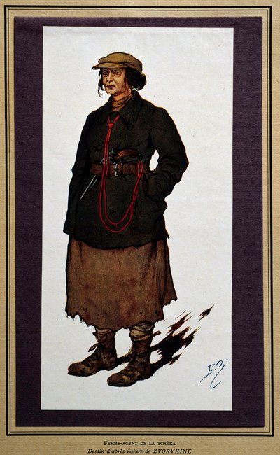 Agente femminile della Cheka rivoluzionaria russa da Boris Vasilievich Zvorykin