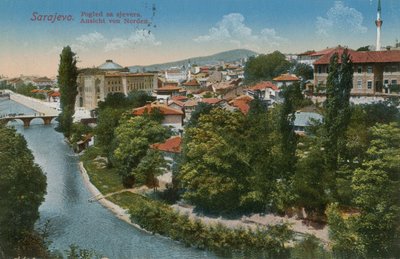 Sarajevo - vista a nord della città. Cartolina inviata nel 1913. da Bosnian Photographer