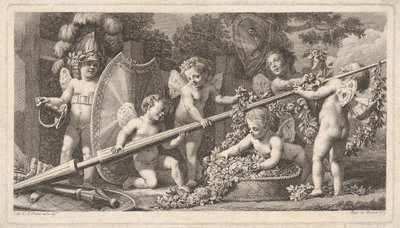 Sei putti che giocano con le armi di Marte da Bossi