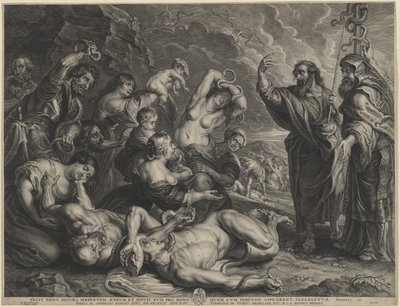 Mosè e il serpente di bronzo da Boëtius Adams Bolswert, after Sir Peter Paul Rubens