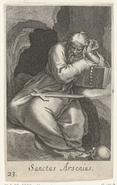 San Arsenio il Grande come eremita da Boëtius Adamsz. Bolswert