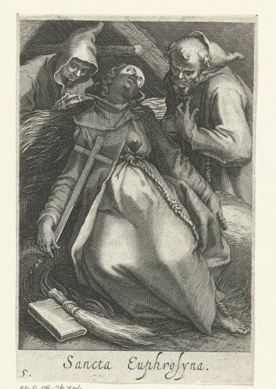 Santa Eufrosina di Alessandria come eremita da Boëtius Adamsz. Bolswert