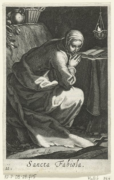 Santa Fabiola di Roma come eremita da Boëtius Adamsz. Bolswert