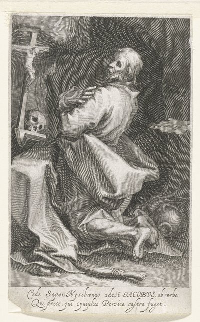San Giacomo di Nisibi come eremita da Boëtius Adamsz. Bolswert