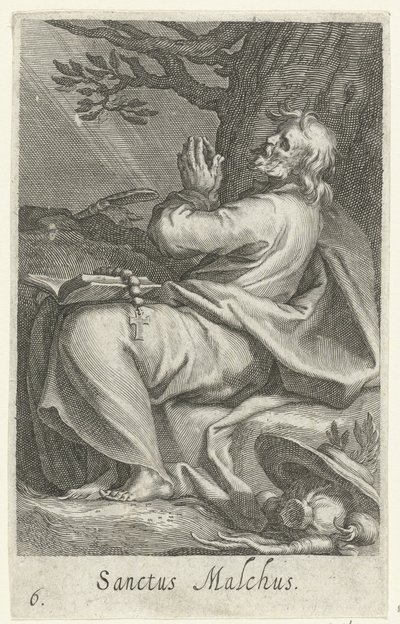 San Malco di Chalcis come eremita da Boëtius Adamsz. Bolswert