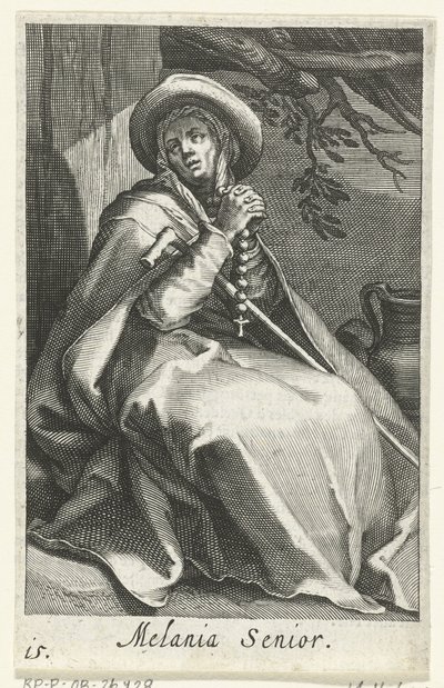 Santa Melania la Vecchia come eremita da Boëtius Adamsz. Bolswert