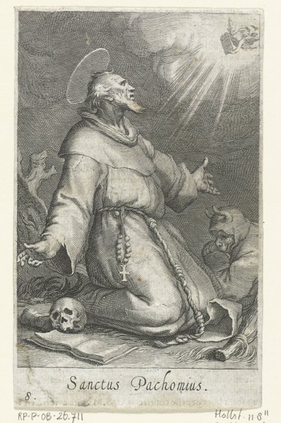 San Pacomio il Vecchio come eremita da Boëtius Adamsz. Bolswert